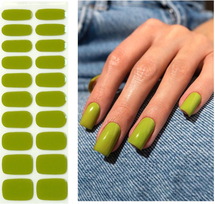 Semi Cured Gel Nail Strips | Gel Nail Stickers with UV Light Required | Salon Quality, Easy Application and Removal（Pink Ombre）