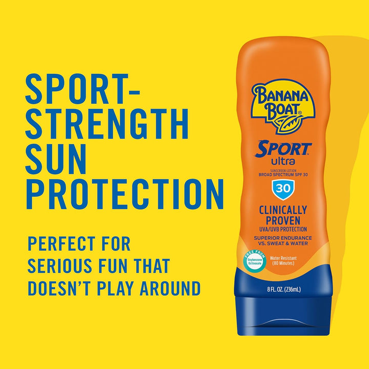 Sport Ultra Sunscreen Lotion SPF 30, Travel Size 3Oz Twin Pack, Sweat & Water Resistant Sunblock for Active Lifestyle(Pack of 2)