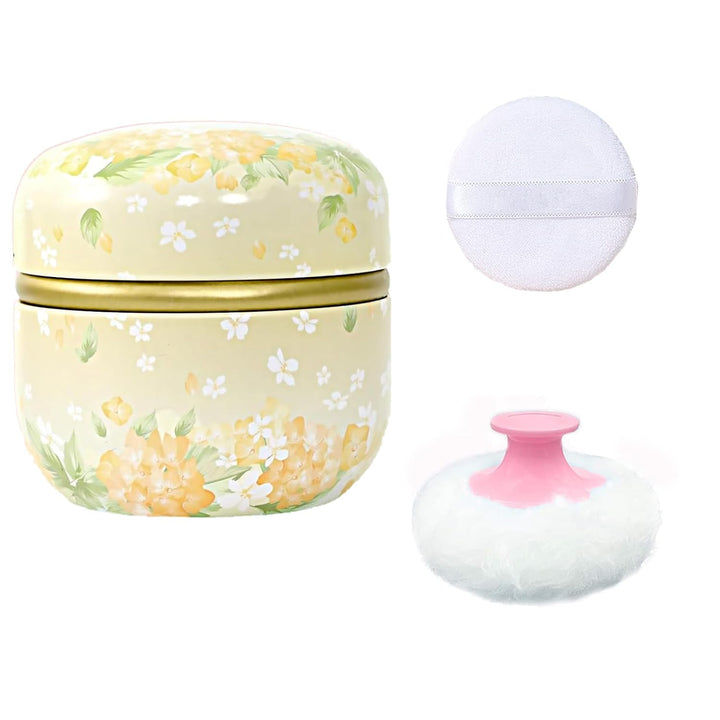 Body Powder Puff and Container for Dusting Powder, Women Powder Puff and Powder Case for Bath and Travel (Romantic Flowers)