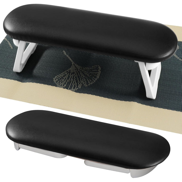 Nail Arm Rest, Foldable PU Leather Nail Hand Rest for Manicure, with Soft Nail Mat for Table, Soft Hand Rest for Acrylic Nails/Nail Hand Pillow for Manicure Salon Use-White