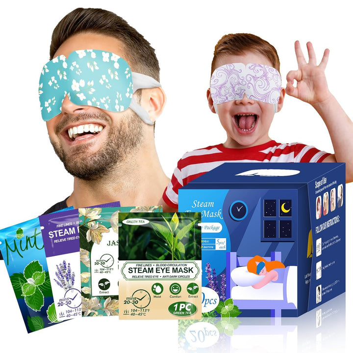 16 Packs Steam Eye Masks for Dry Eyes, Self Heating Warm Compress for Eyes Fatigue & Puffiness Relief, Disposable Heated Eye Mask Travel Essentials, Spa Relaxation Set for Women Christmas, Unscented