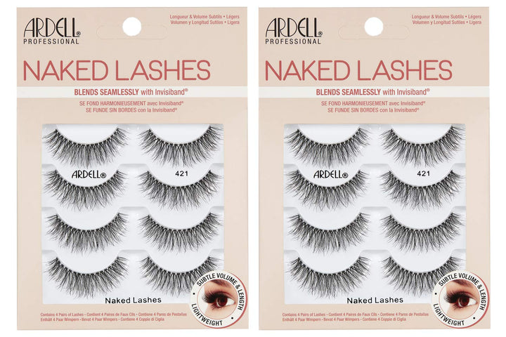 Naked Lashes 420 Multipack, Lightweight Natural Look, Invisiband for Comfort, Perfect for Everyday Wear, 4-Pairs, 1-Pack