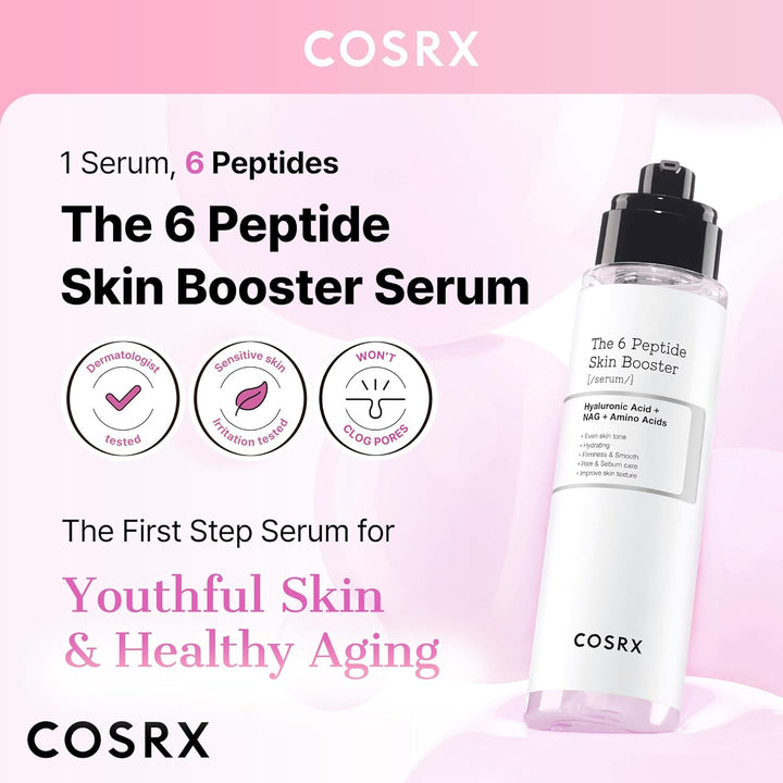 6X Peptide Collagen Booster Toner Serum with Copper Peptides, Niacinamide & Hyaluronic Acid Skin Renewal Boosting Facial Essence for All Skin Types, Korean Skin Care, 150Ml/5.07 Fl.Oz