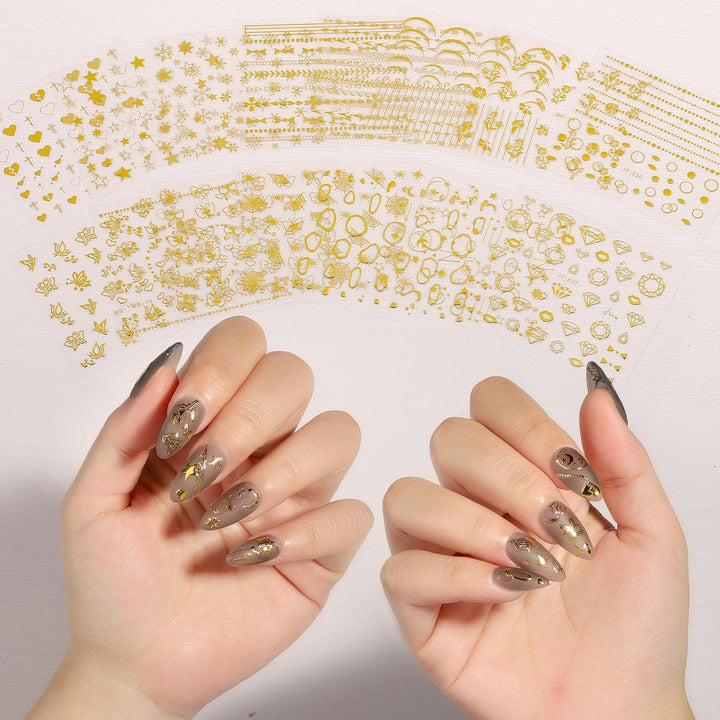 Acrylic Nail Kit with Chrome Powder, Almond Tips, Art Brushes, Charms, 3D Gel, Tools, Stand - Beginner Set