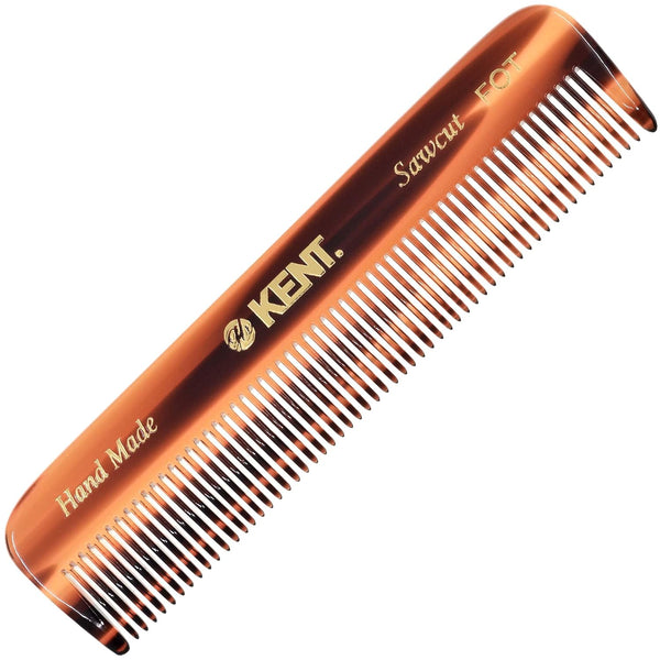 a FOT Tortoiseshell Fine Tooth Handmade Pocket Comb for Men, Women and Kids, Hair Comb Straightener for Grooming and Styling, Beard and Mustache, Saw Cut and Hand Polished, Made in England