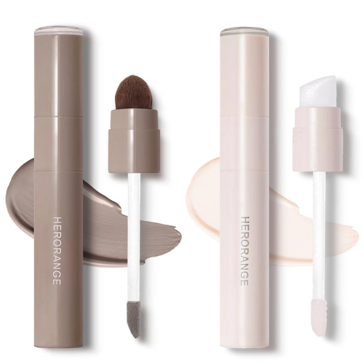 Cool Toned Liquid Contour Stick，Grey Nose Contour with Brush for Fair Pale Light Olive Skin,Long Lasting Cream Bronzer Gray, Blendable Lightweight Contouring Makeup Vegan & Cruelty-Free#01