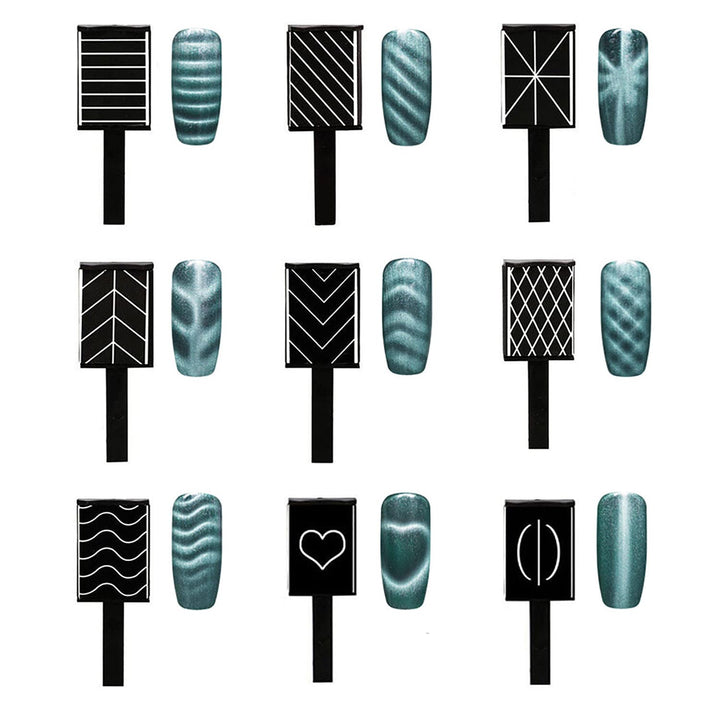 15Pcs Nail Magnet Set Cat Eye Gel Nail Polish Magnet Wand Magnetic Nail Polish Cat Eye Magnet for Nails Cat Eye Magnets Sticks Nail Design Tools Nail Art