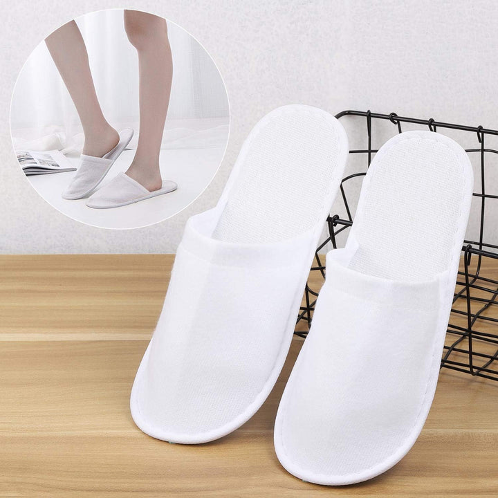 24 Pairs Spa Slippers Flip Flops Disposable Slippers for Hotel Guests Women Men Closed Toe Super Comfort White