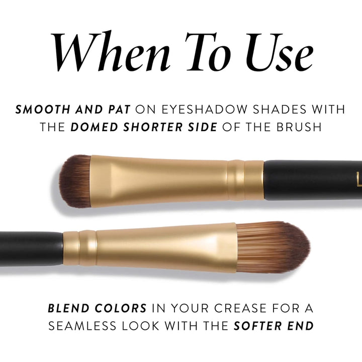 Dual-Ended Eyeshadow Brush - Domed Shader & Blending Brush for Baked and Pressed Eyeshadow Application - All over Eye Makeup Brush