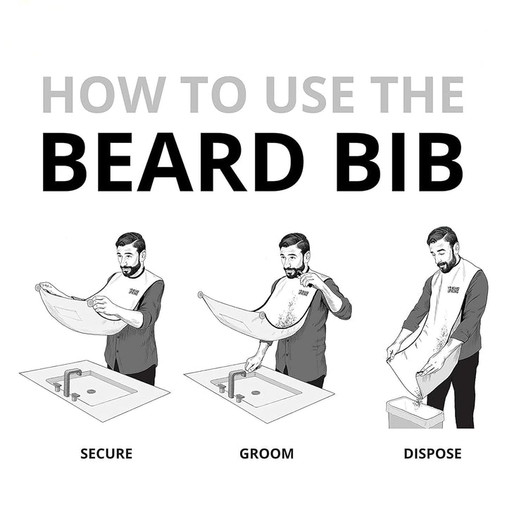 Beard Bib Apron - Shaving Set for Dad - as Seen on Shark Tank - Men'S Hair Catcher for Shaving - Grooming Accessories, Black
