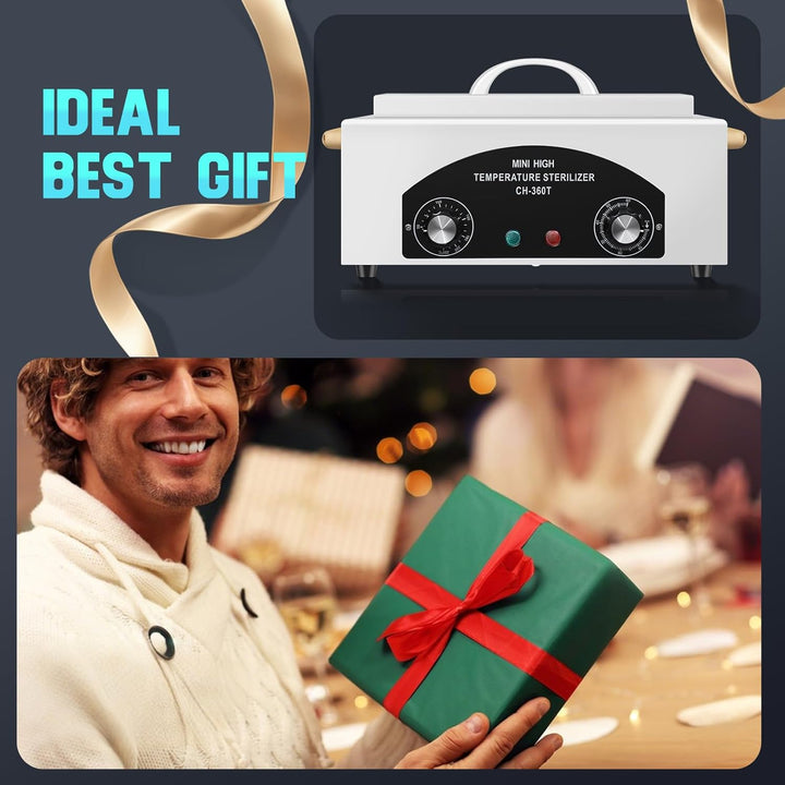 High Temperature Metal Tool Cleaning Box, 110V 300W 1.5L with Timer Manicure Pedicure SPA Salon Barber Equipment for Sundry Beauty Hair Nail Metal Tools with Handle