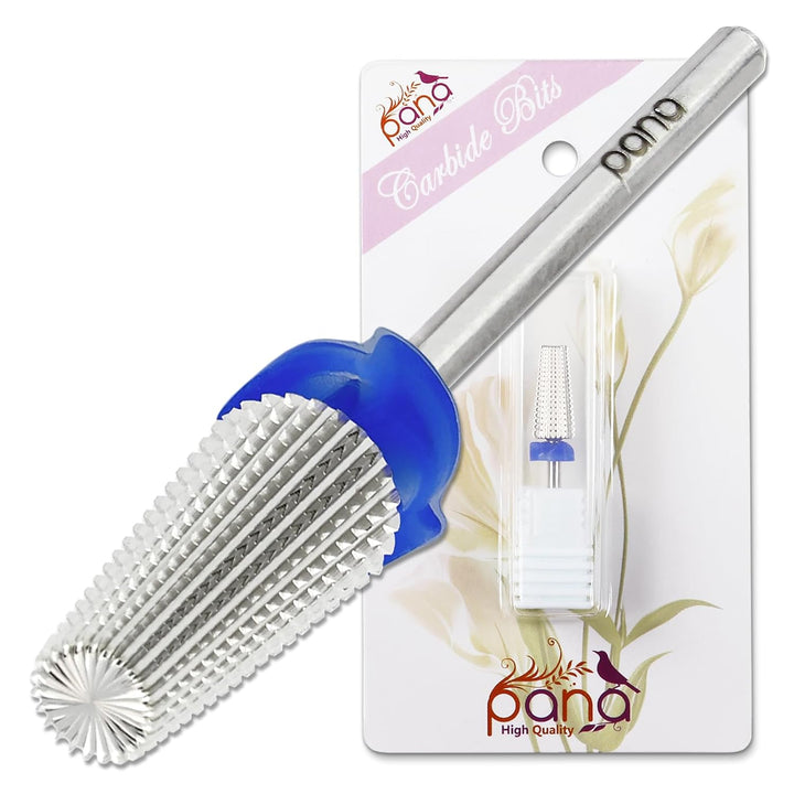 Nail Carbide 5 in 1 Bit - Two Way Rotate Use for Both Left and Right Handed - Fast Remove Acrylic or Hard Gel - 3/32" Shank - Manicure, Nail Art, Drill Machine (Fine - F, Silver)