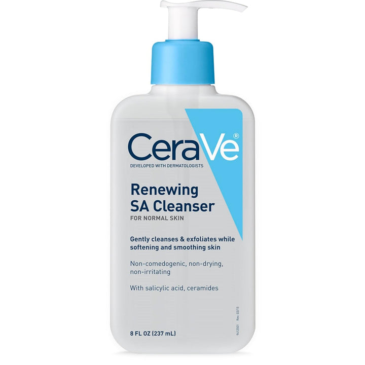 Renewing Salicylic Acid Cleanser, Formulated with Hyaluronic Acid, Niacinamide, & Ceramides, Gentle BHA Exfoliating Face Wash Smooths & Softens Skin, Non Comedogenic & Fragrance Free, 16 Ounce