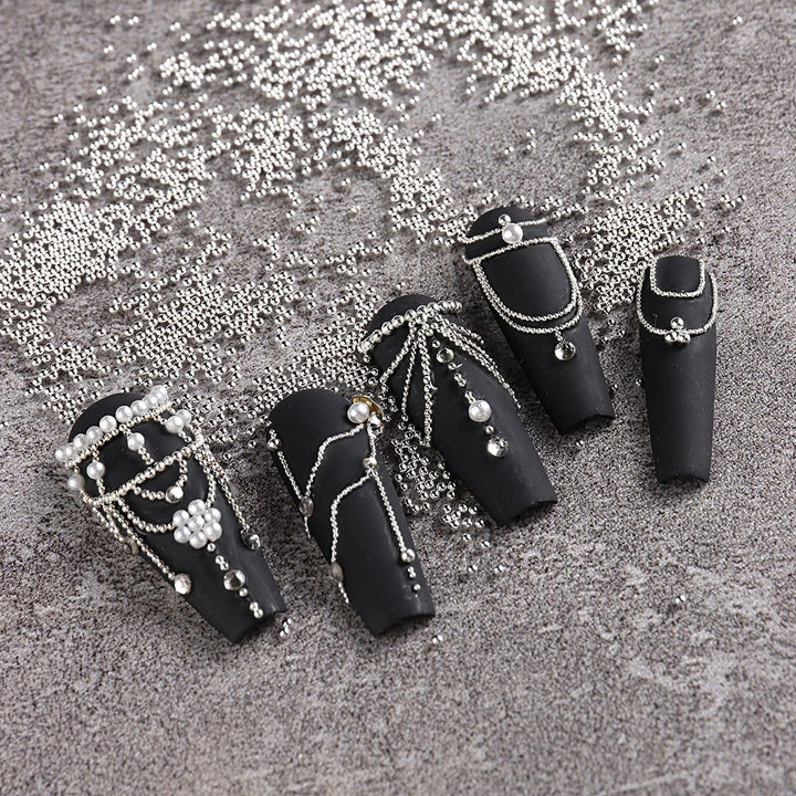 3D Mixed Sizes Nail Art Studs Gold Silver Mini Metal Caviar Nails Beads Ball Nail Rivets Jewelry for Women Girls Manicure Nails Supplies DIY Crafts Decorations