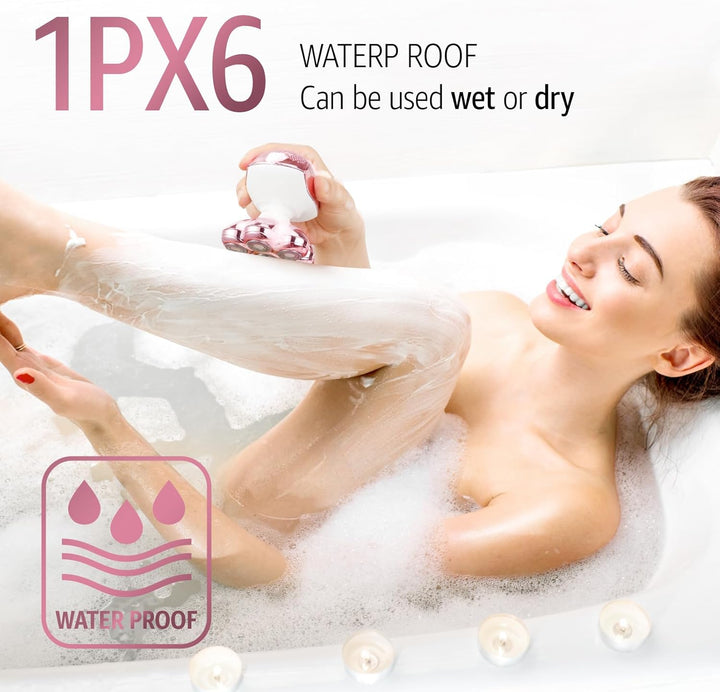 Electric Razors for Women Legs: Rechargeable Body Shaver - Waterproof Wet Dry Hair Remover - Trimmer for Lady Face Underarms