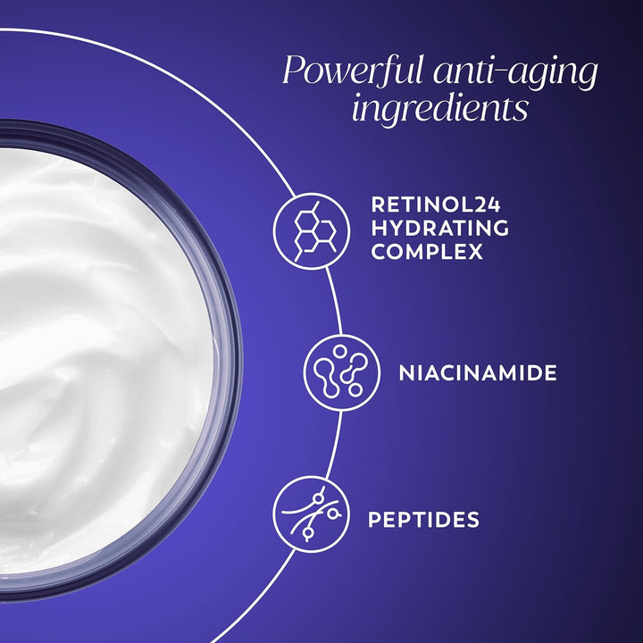 Retinol Face Moisturizer, 24 MAX Anti-Aging Night Cream for Women, Fragrance-Free, Non Greasy - Anti-Wrinkle, Smooth Fine Lines, Tightening, Hydrating Skin Care - Peptides, Glycerin, 1.7 Oz