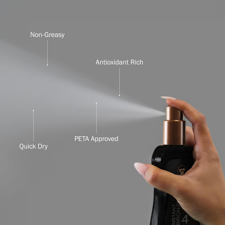 Spray Gel Sunscreen with Instant Bronzer SPF - 4, 8 Ounce | Moisturize & Hydrate Skin | Broad Spectrum | Water Resistant | Non-Greasy | Oxybenzone Free | Cruelty Free