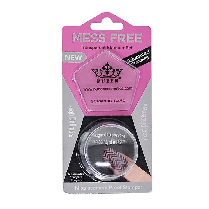 35Mm HD Chunky Transparent Soft Stamper and Scraper Set - Nail Art - Stamping Tools - CLEAR - BH000706