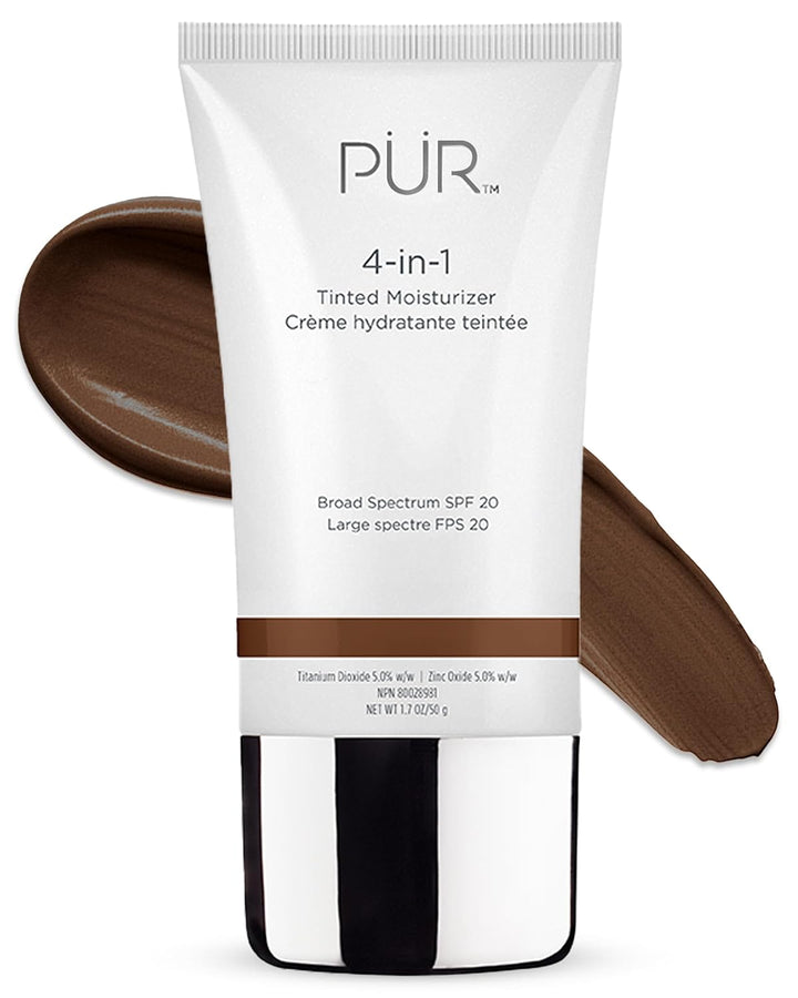 PÜR Beauty 4-In-1 Tinted Moisturizer with SPF 20 - Hydrating Face Moisturizer, Primer, & Foundation with Shea Butter, Aloe Vera & Vitamin B3 - Vegan Friendly - Free of Paraben, Gluten & BPA
