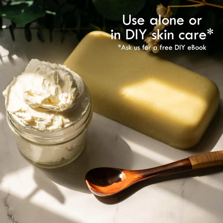 Raw Shea Butter - 100% Pure African Unrefined Shea Butter for Hair | Skin Moisturizer for Face and Body | Use for Soap Base, DIY Whipped Lotion, Lip Balm - 8 Oz Block