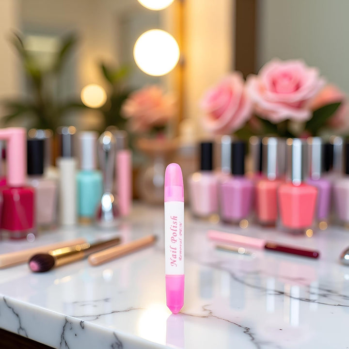 2Pcs Pink Nail Erase Pen Removable Head Nail Polish Cleaning Plastic Manicure Corrector Pen for Manicure Fingernail Home Salon Use Nail Polish,Foot, Hand and Nail Care,Nails Art and Polish(6G)