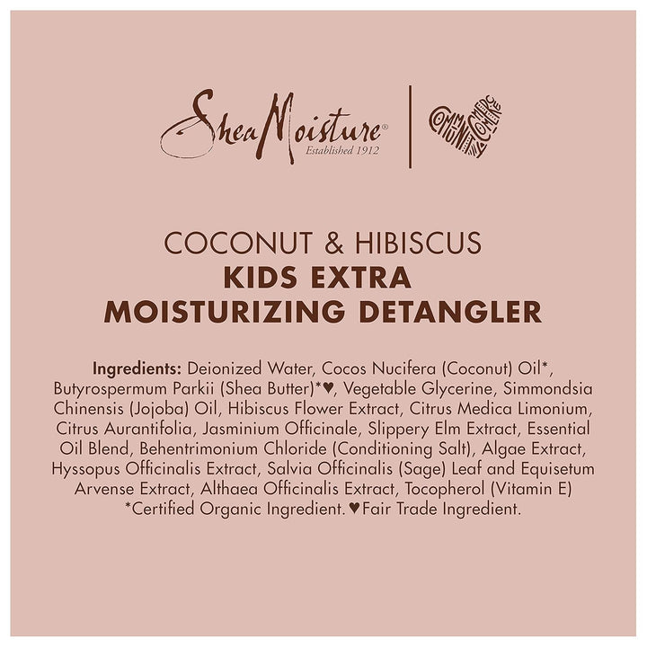 Kids Extra Moisturizing Detangler Coconut and Hibiscus for Curly Hair Hair Care Product with Shea Butter 8 Oz