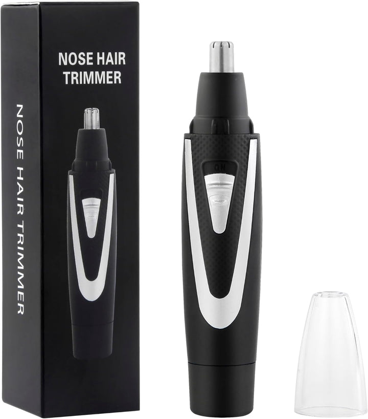 Ear and Nose Hair Trimmer Clippers: 2025 Professional Painless Eyebrow & Facial Hair Trimmers Remover for Men Women, Battery-Operated Nasal Clipper, Dual Edge Waterproof Blades for Easy Clean, Black