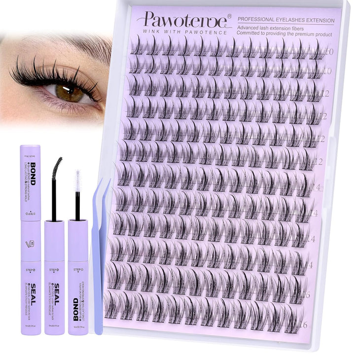 Lash Clusters Wispy Cluster Eyelash Extensions 10-18Mm Individual Lashes DIY Cluster Lashes Extension Soft Comfortable Eyelash Clusters with Thin Band
