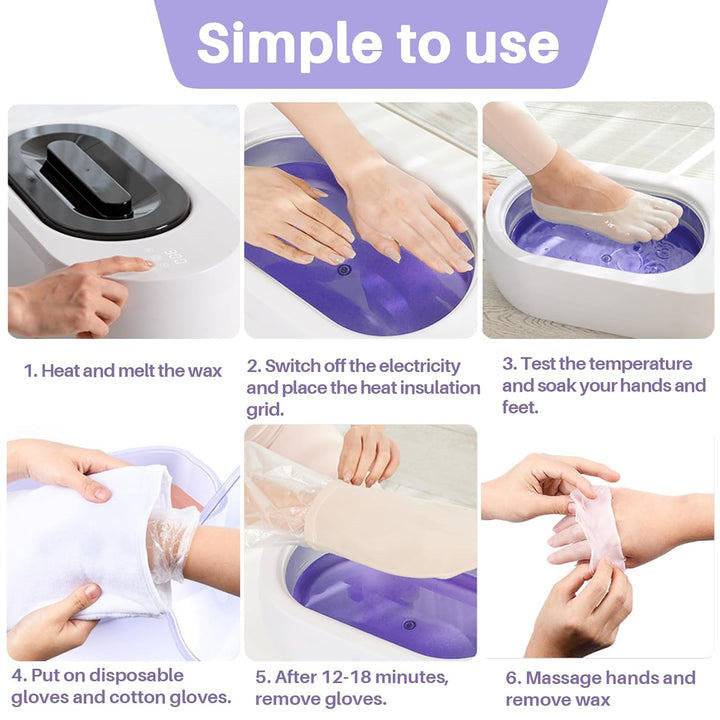 Paraffin Wax for Hand and Feet - 2 Pack Lavender Scented Paraffin Wax Refills Hand Wax for Dry Skin, Hydration Nourish