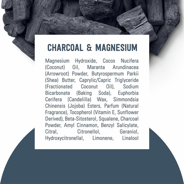 Aluminum-Free Vegan Deodorant Charcoal & Magnesium with 48 Hour Odor Protection, 2 Count for Women and Men, Natural Ingredients, Cruelty-Free, 2.65 Oz, Pack of 2