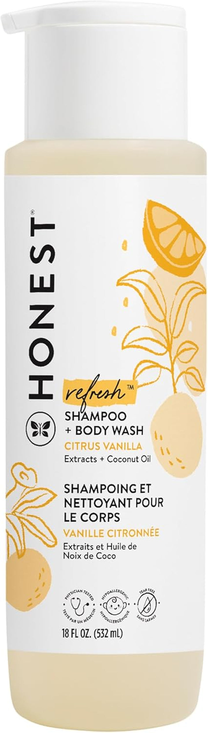 2-In-1 Cleansing Shampoo + Body Wash Refill Carton | Gentle for Baby | Naturally Derived, Tear-Free, Hypoallergenic | Citrus Vanilla Refresh, 32 Fl Oz
