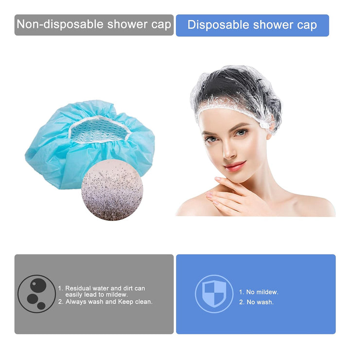 150 PCS Upgrade Disposable Shower Caps.  Waterproof Hair Bath Caps. Thickening Shower Cap for Women Kids Girls. Hotel and Hair Salon. Travel Spa. Home Use Beauty Salon