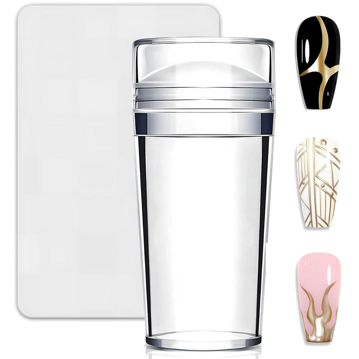 French Tip Tool,Nail Art Stamper Kit for DIY Together,Home Manicure Starter Tool Salon(2 PCS)