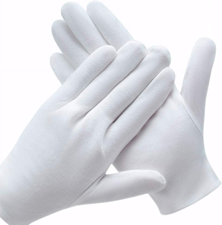 3 Pairs White Cotton Gloves for Dry Hands Eczema SPA Moisturizing - Work Glove Liners for Serving Costume Inspection