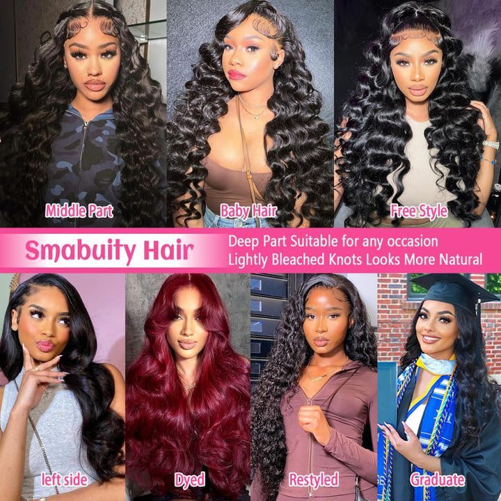 13X6 Body Wave Pre Plucked Human Hair HD Transparent Lace Front Wigs, 180% Density Glueless Lace Frontal Wigs with Baby Hair for Women, 26 Inch