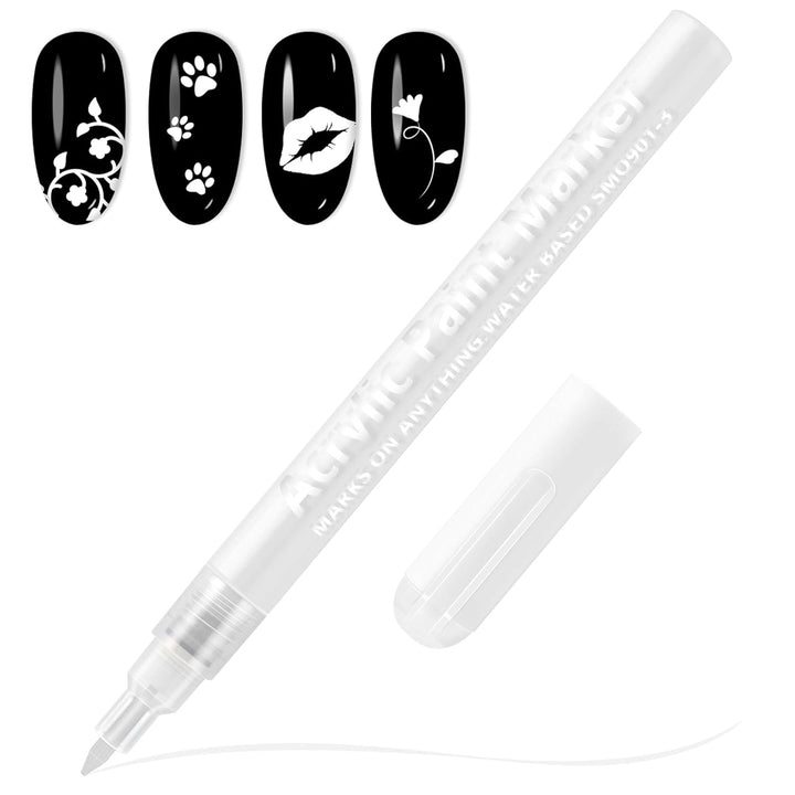 12 Colors Nail Art Pens Set, 3D 0.7MM Nail Polish Pens Quick-Drying Nail Art Acrylic Paint Nail Point Dotting Liner Pen Tools for Home & Salon Nail DIY