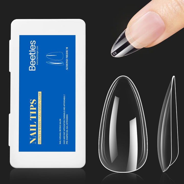 Beetles 9 in 1 Nail Glue Gel for Nail Tips and Clear Acrylic Nails Long Lasting, Curing Needed UV Extension Glue for False Nail Tips and Press on Nails, Christmas Nail Art