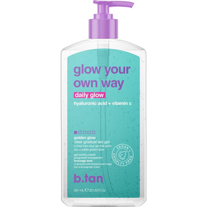 Clear Self Tan Gel | Glow Your Own Way - Best Transfer-Resistant, Quick, Self Tanning Gel, Vegan, Cruelty Free Self Tanner, 16 Fl Oz