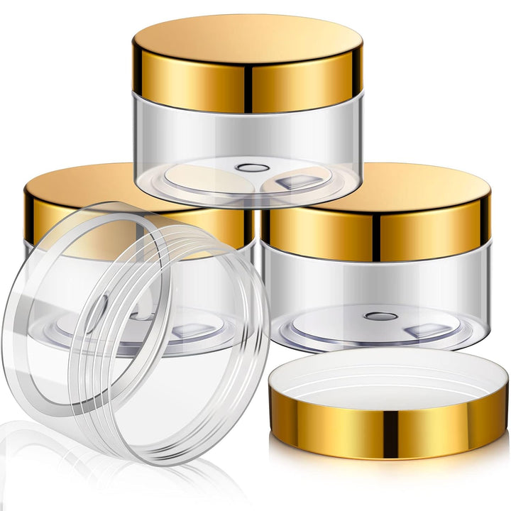 4 Pieces round Wide-Mouth Leak Proof Plastic Container Jars with Lids for Travel Storage Makeup Beauty Products Face Creams Oils Salves Ointments DIY Making(1 Ounce,White)