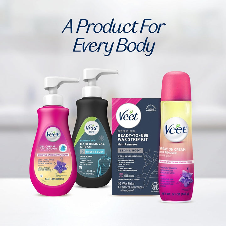 Sugar Wax Strips for Women'S Body Hair Removal, Bikini Hair Removal Kit, Pubic, Dermatologically Tested for Body & Intimate Areas, 40Ct Wax Strips with Shea Butter & 4Ct Wipes