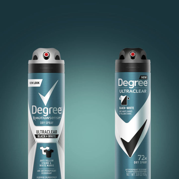 Men Antiperspirant Deodorant Dry Spray Black + White Protects from Deodorant Stains Antiperspirant for Men with Motionsense Technology, 3.8 Ounce (Pack of 3)