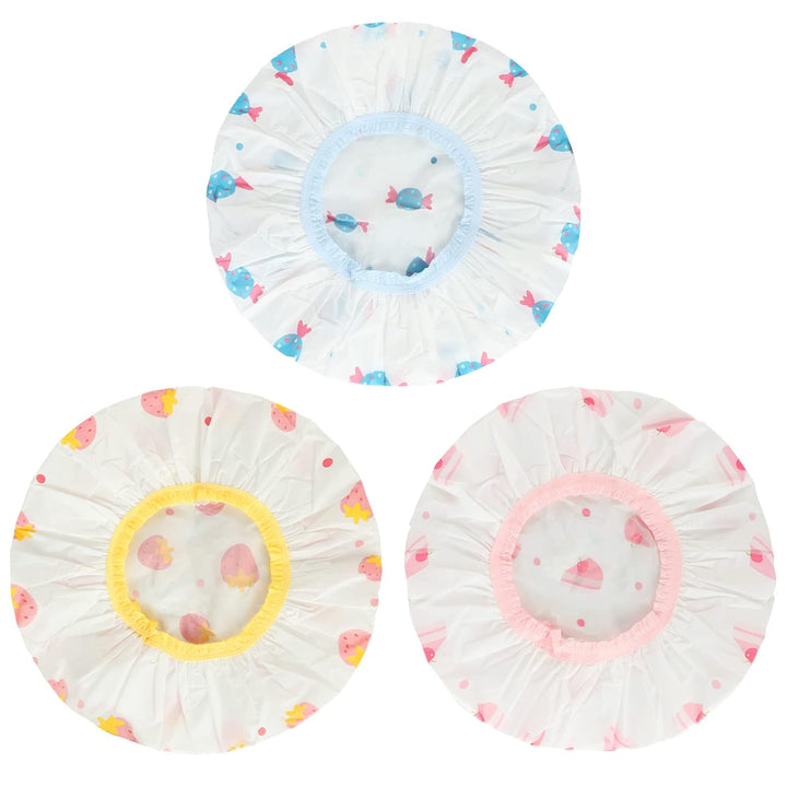 Shower Cap, 3 Pcs Waterproof Reusable Shower Caps Bath Hair Hat Stocking Stuffers for Women Men Kids