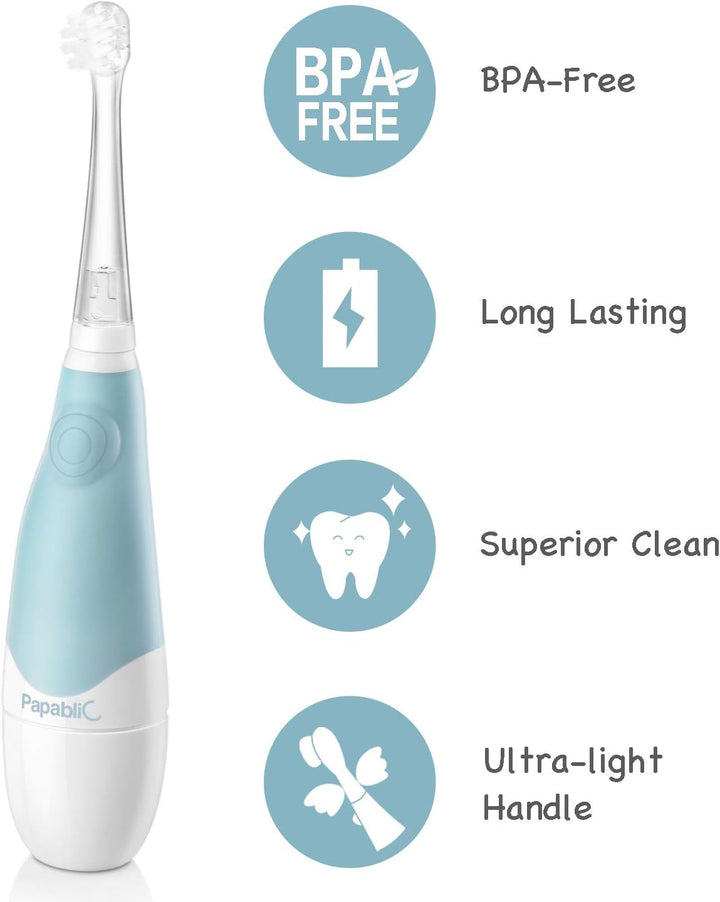 Babyhandy 2-Stage Baby Sonic Electric Toothbrush for Babies and Toddlers Ages 0-3 Years