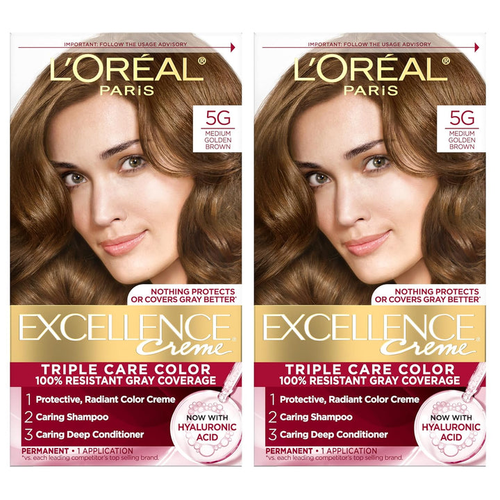Excellence Crème Permanent Hair Dye, Triple Care Hair Color with Pro-Keratine Complex for 100% Gray Hair Coverage, 4 Dark Brown, 1 Kit