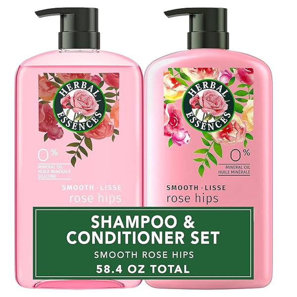 Shampoo & Conditioner Set, Smooth Collection, Paraben-Free, Color-Safe, with Rose Hips & Vitamin E, 29.2 Fl Oz Each, 2-Pack
