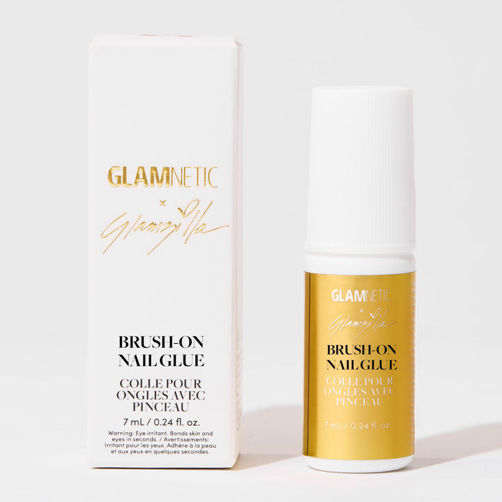 Super Strong Brush on Nail Glue | Brush Tip Applicator, Mess Free, Travel Friendly, Vegan | Durable & Long-Lasting | .24 Fl. Oz.