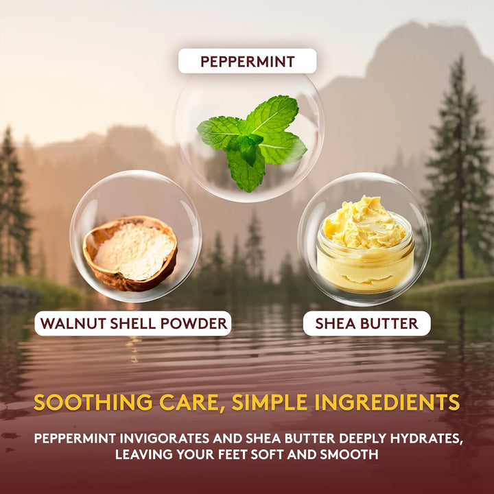 Peppermint Foot Scrub - Exfoliating Foot Scrub, Foot Exfoliator, Great for Cracked Heels, Pedicures, Dead Skin Remover, Exfoliant for Calluses, Moisturizer for Dry Skin - 6 Oz (Pack of 1)