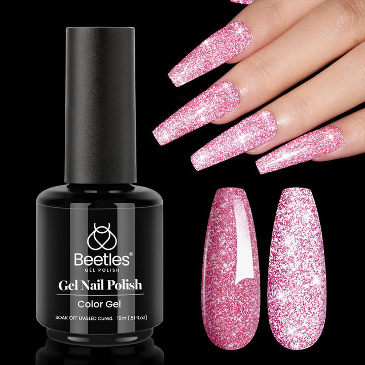 Beetles Black Gel Polish, 1 Pcs 15Ml Audrey Black Nail Polish Color Gel Nail Polish Halloween Nails Soak off Art Manicure Salon DIY Uv Lamp Nail Design Decoration at Home