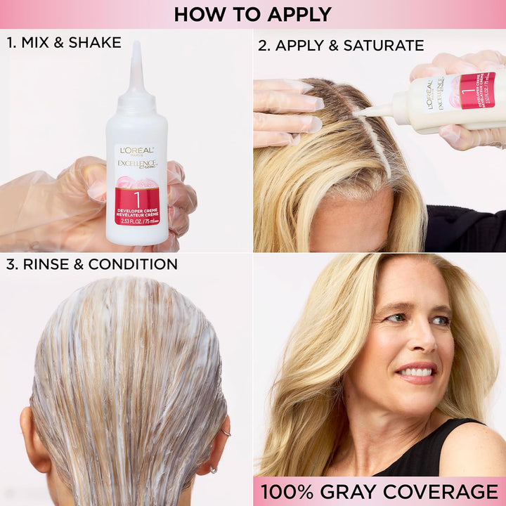 Excellence Crème Permanent Hair Dye, Triple Care Hair Color with Pro-Keratine Complex for 100% Gray Hair Coverage, 4 Dark Brown, 1 Kit