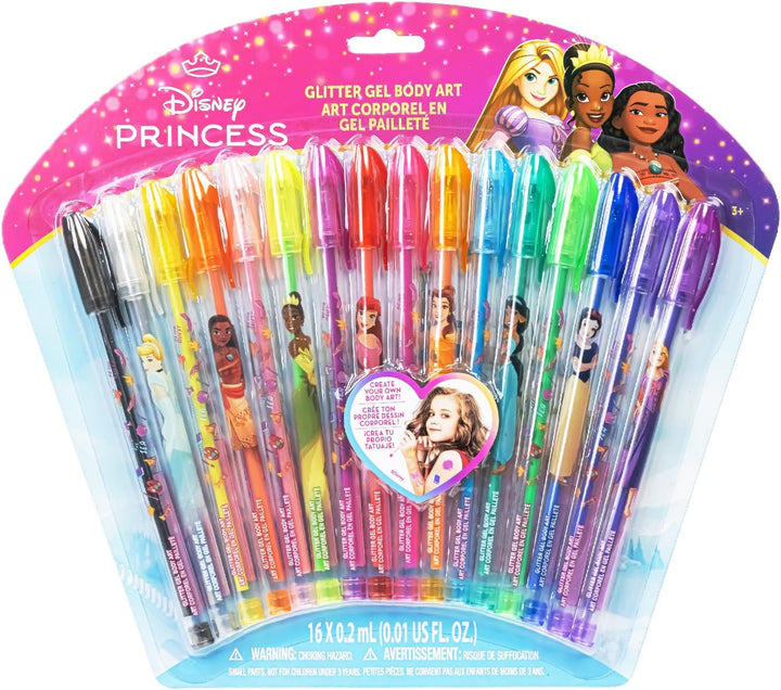 Disney Stitch 16 Piece Glitter Pen Body Art Set, Glittery and Bright Colors, Ages 3+ by
